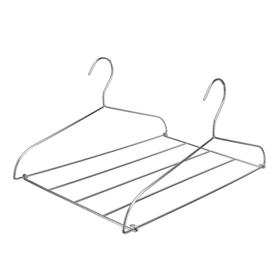 Practical Professional Clothing Wardrobe Storage Trouser Rack Multi-Functional Stainless Steel Space-Saving Multi-Layer Trouser Rack Storage Metal Clip Storage Clothes Drying Rack Black