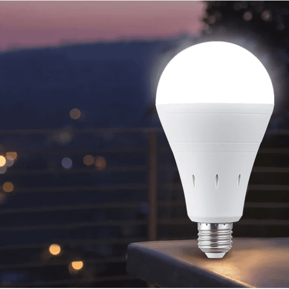 Practical Rechargeable Emergency LED Bulbs Daylight White, Multi-Function Battery Backup Emergency Light for Power Outage Camping Outdoor Activity, Standard Screw Base