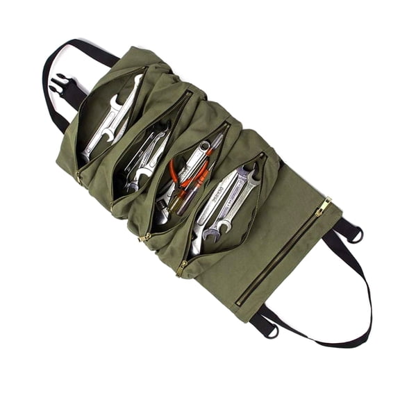 Practical Rolling Tool Case For Mechanics And Craftsmen Built From Thick Cloth Including Feature