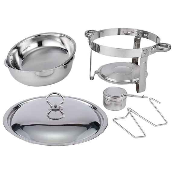 Practical Round Buffets Food Warmers 4.5L Capacity Nonrust Steel Heat Retaining Servers With Secure Lid Serving
