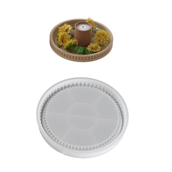 Practical Round Plate Flexible Silicone Tray With Sturdy Base Great For Dining Table Setting and Event Daily Use