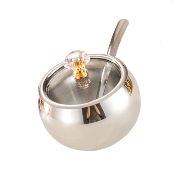 Practical Seasoning Container Salt Dispenser Spices Storage Box Spices Organizers 304Stainless Steel Texture for Kitchen