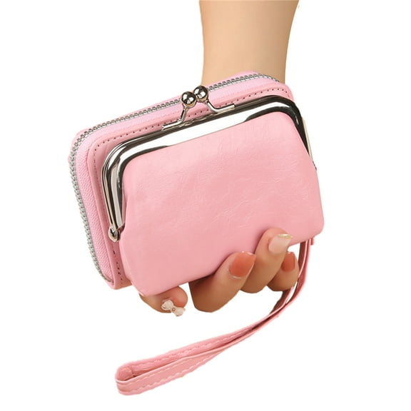Practical Short Wallet Coin Purse with Hasp Closure Perfect for Women and Girls