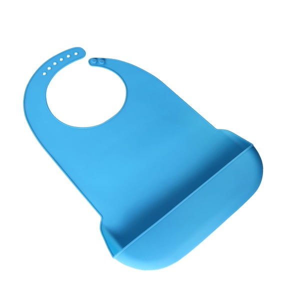 Practical Silicone Bib Washable Eating Aid Dining Protector Feeding Burp Cloth Drooling Bib for Adults Seniors