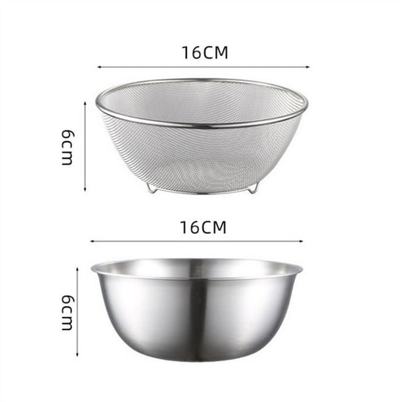 Practical Stainless Steel Mixing Bowl And Colander Set For Multi Purpose Use