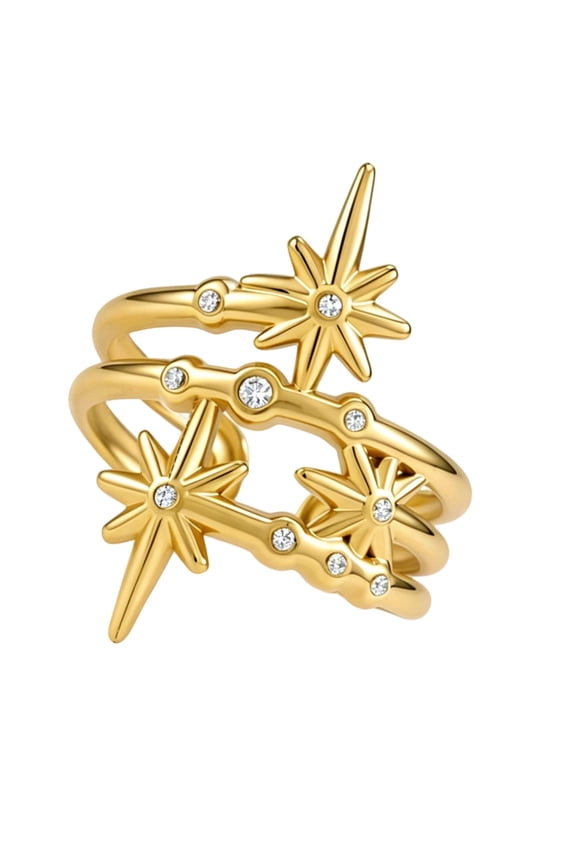Practical Star Shape Open Rings Fashion Stainless Steel Texture Suitable for Fashion Enthusiasts Present
