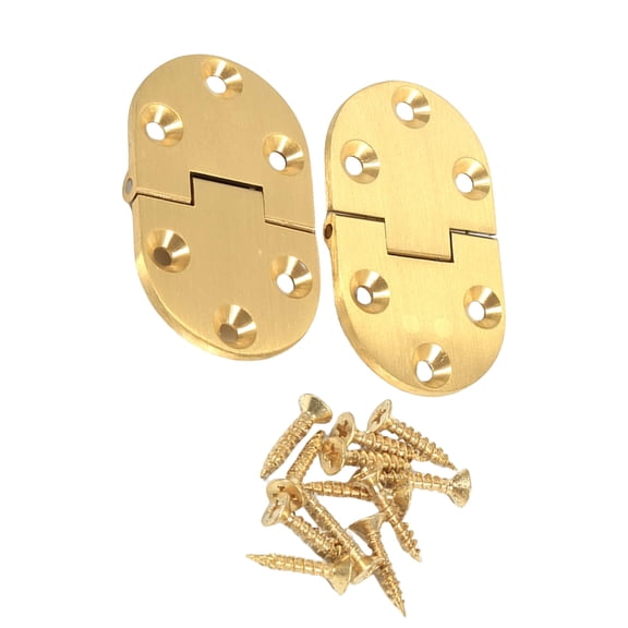 Practical Sturdy Brass Butlers Tray Hinges Set 2pcs Round Edges Comes with Screws for Easy Installation Designs