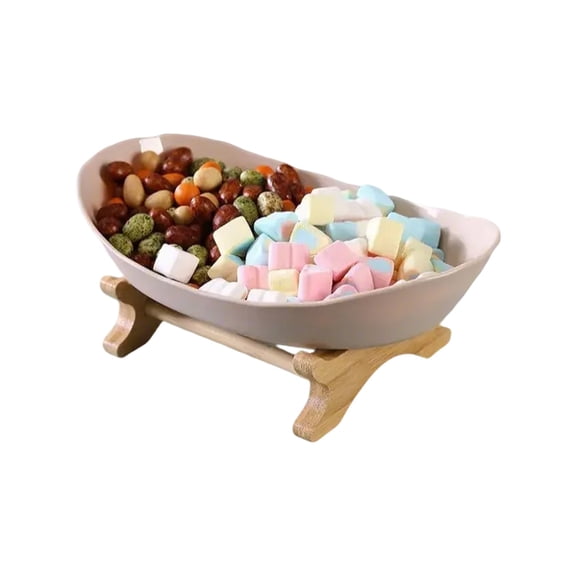 Practical Sturdy Wood Plastic Fruit Tray and Dim Sum Plate Portable Accessory Decoration for Home Organization