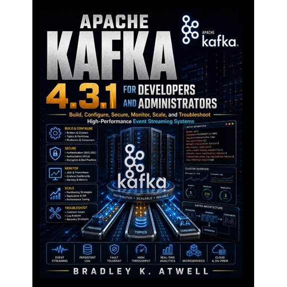Practical Tech Companion Apache Kafka 4.3.1 for Developers and Administrators: Build, Configure, Secure, Monitor, Scale, and Troubleshoot High-Pe, (Paperback)
