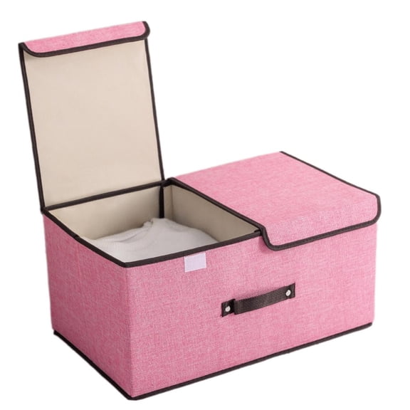 Practical Underwear Container Cotton Linen Foldable Pants Storage Box with Cover
