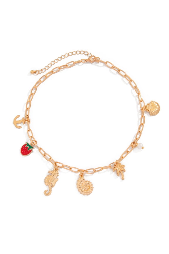 Practical Women's Gold Crosses Necklace with Shell Charm Portable Accessory for Bohemians Styles and Oceanics Lovers