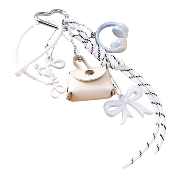 Practical and Lightweight Acrylic Bows Knot Braided Rope Bags Accessory Charm for Purse Keychain and Decoration Use