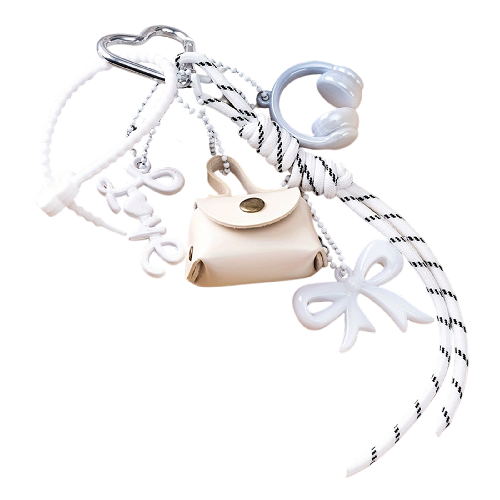 Practical and Lightweight Acrylic Bows Knot Braided Rope Bags Accessory Charm for Purse Keychain and Decoration Use