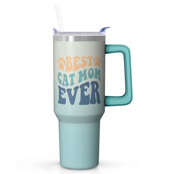 Practical and Loving Gift for Mom - 40 Oz Stainless Steel Tumbler with Straw - Mothers Day Birthday Christmas Gift for Mom from Daughter Son Kids