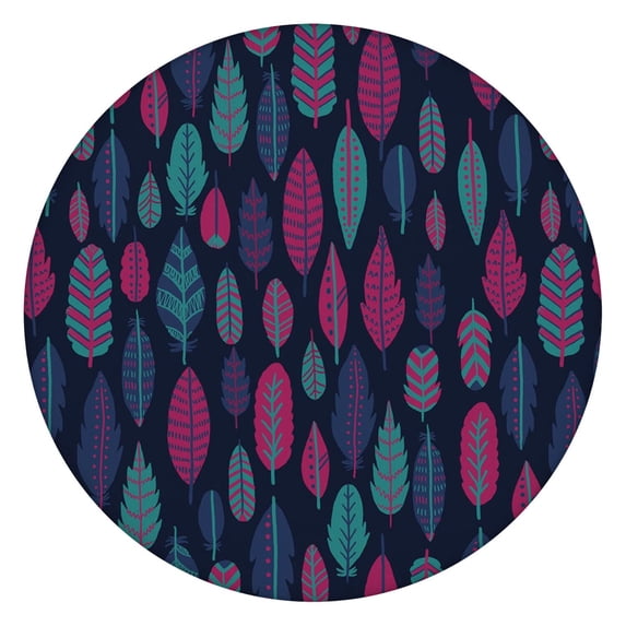 Practical and Pretty Round Table Cover, Boho Floral Design with Elastic Edge, Fits 52 54 56 Inch Tables in Kitchen or Patio