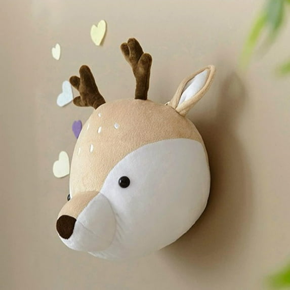 Practical & safe Head Wall Decor Plush Toys for Nursery, Cute Stuffed Head Wall Mount Decor, Plush Head Stuffed Hanging Wall Décor for Kids Bedroom Or Playroom