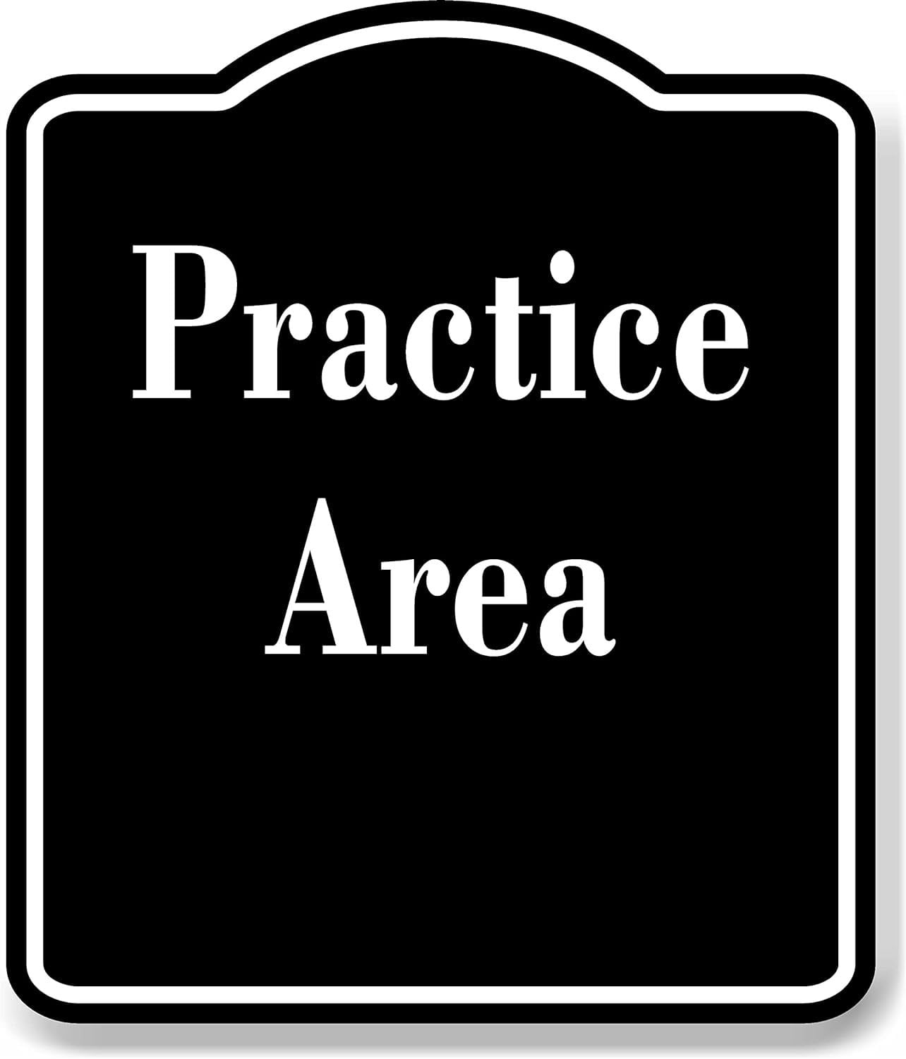 Practice Area Rule Golf Course BLACK Aluminum Composite Sign, 20