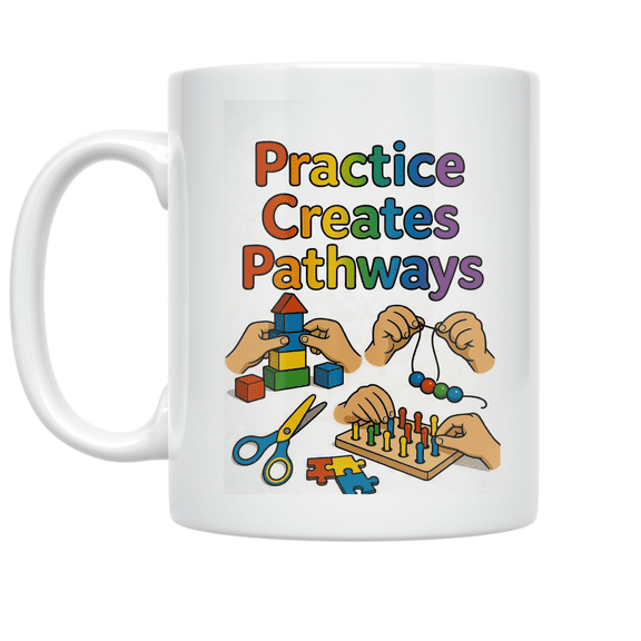 Practice Creates Pathways - Occupational Therapy Kids - 11 oz Ceramic Coffee Mug
