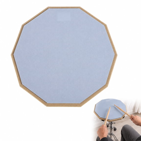 12 Inch Drum Practice Pad with Non-Slip Base, Triple-Layer Silent Practice Drum Pad, Portable Double Sided Drumming Pads for Beginners, Home & Travel Use, Gray