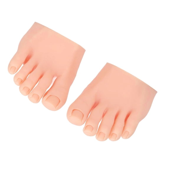 Practice Fake Foot Model,Soft Silicone Fake Foot Prosthetic Manicure Tool Half Foot Design for Nails Tips Art Training