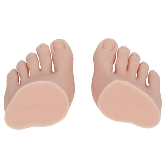 Practice Fake Foot Model with Half Foot Design Movable Soft Silicone Prosthetic Manicure Tool for Nails Art Training