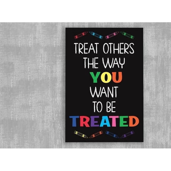 Practice The Golden Rule Establish Classroom Ruland Prepare for A New School Year Metal Tin Sign Wall Decor for Garage Man Cave Bar Kitchen. 8x12 Inch