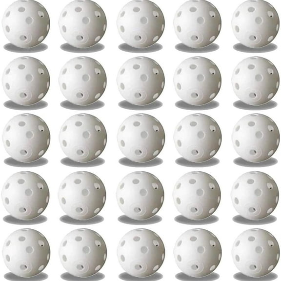 Practice Golf Balls, 25 Pack Plastic Airflow Hollow Golf Balls for Driving Range, Swing Training, Lightweight, Training Golf Balls Indoor/Outdoor Use