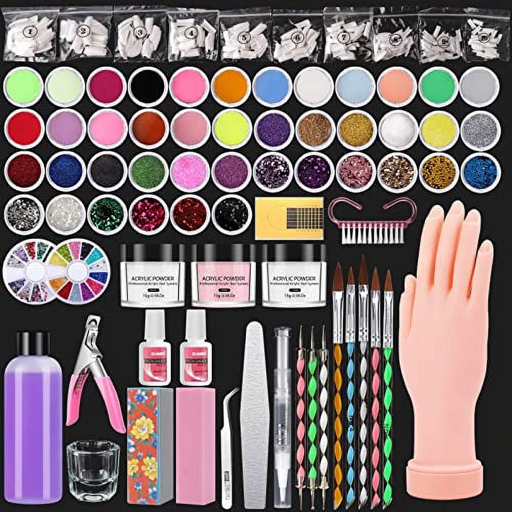 Practice Hand for Acrylic .. Nail Kit Professional Acrylic .. Set ,Nail