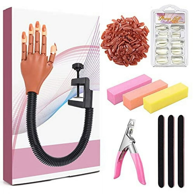 Practice Hand for Acrylic Nails, Adjustable Fake Mannequin Hands for Nails Practice, Flexible