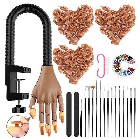 Practice Hand for Acrylic Nails - Flexible Fake Hand for Nail Practice