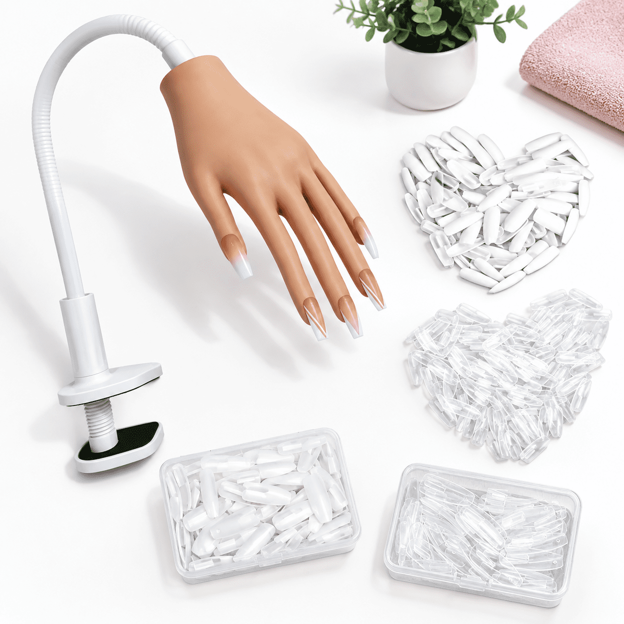 Practice Hand Fors- Silicone Upgrade Tips Never Fall Off Manican ...