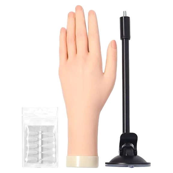 Practice Hand Left - Acrylic Nail Hands Realistic Silicone Artificial Hands and Protective Rubber Pliers Nail Hands Realistic Human Model Hands, Nail Tools, Silica Gel Toe Separato Makeup Organizers