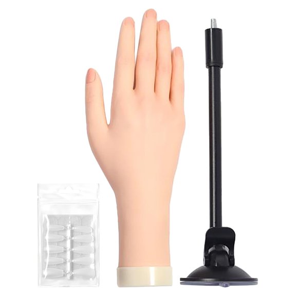 Practice Hand Right - Acrylic Nail Hands Realistic Silicone Artificial Hands and Protective Rubber Pliers Nail Hands Realistic Human Model Hands, Nail Tools, Silica Gel Toe Separat Makeup Organizers