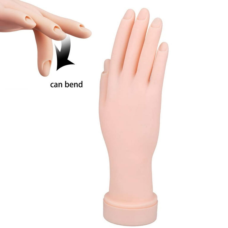 CIICII Practice Hand for Acrylic Nails-Fake Nail Hand Practice for Fake  Nails, Flexible Movable Practice Nail Hand for Acrylic Nail Kit, Maniquin  Hand for Nail Practice with 200Pcs Refill Nail Tips 