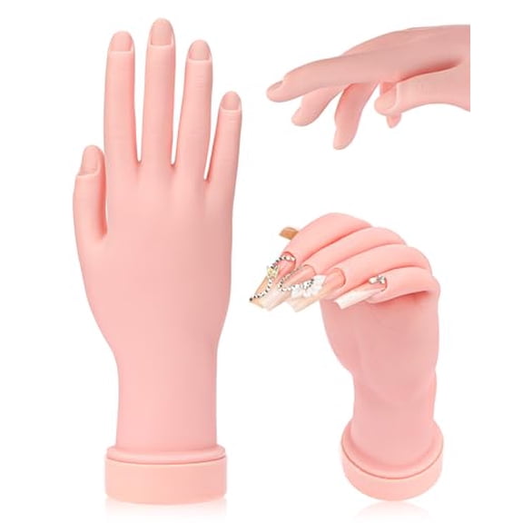 Practice Hand for Acrylic Nails Soft Touch Mannequin Hand for Nails, Flexible and Bendable Fake Hand for Nails for Nail Art Beginners