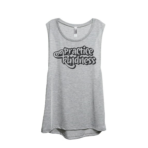 Practice Kindness Women's Fashion Sleeveless Muscle Tank Top Tee Sport Grey X-Large