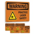 thumbnail image 1 of Practice Laser Safety OSHA WARNING Aluminum Sign 14 Inch x 10 Inch - 5 Pack, 1 of 8