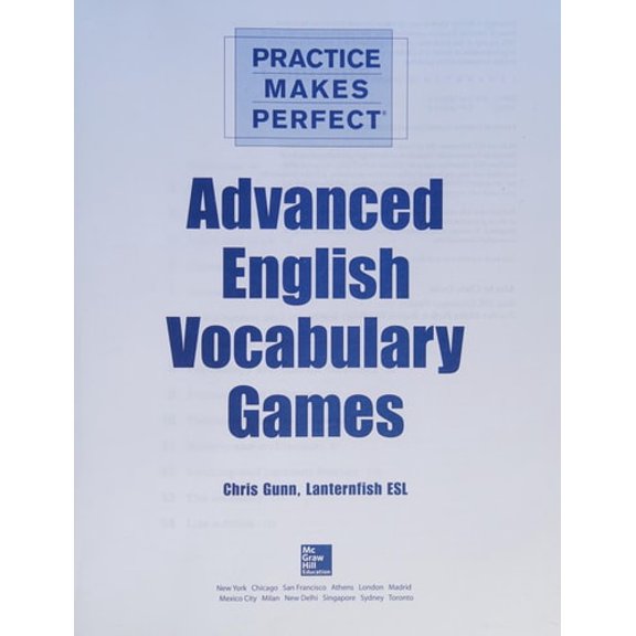 Pre-Owned Practice Makes Perfect Advanced English Vocabulary Games (Paperback) 9780071841146