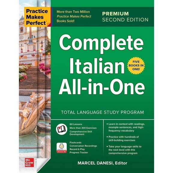 Practice Makes Perfect: Complete Italian All-In-One, Premium Second Edition, (Paperback)