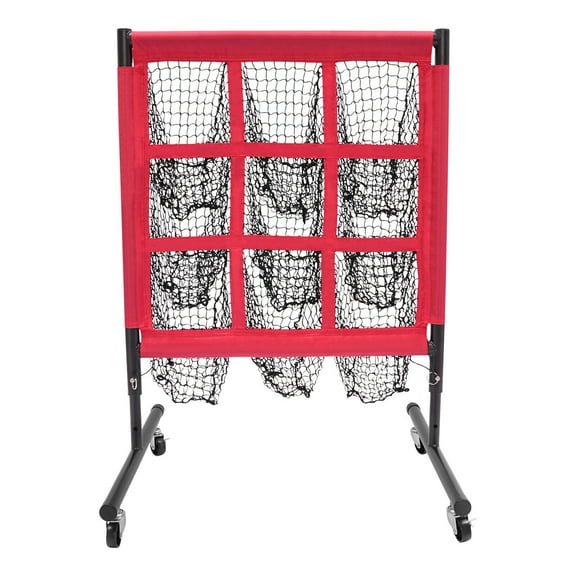 Practice Net Disc Golf Target Net for Backyard Outdoor Game,Indoor Pitching Target Baseball Net with 9 Targets Baseball Training Equipment Red