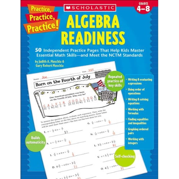 Pre-Owned Practice, Practice: Algebra Readiness, Grades 4-8 (Paperback) 0439529611 9780439529617