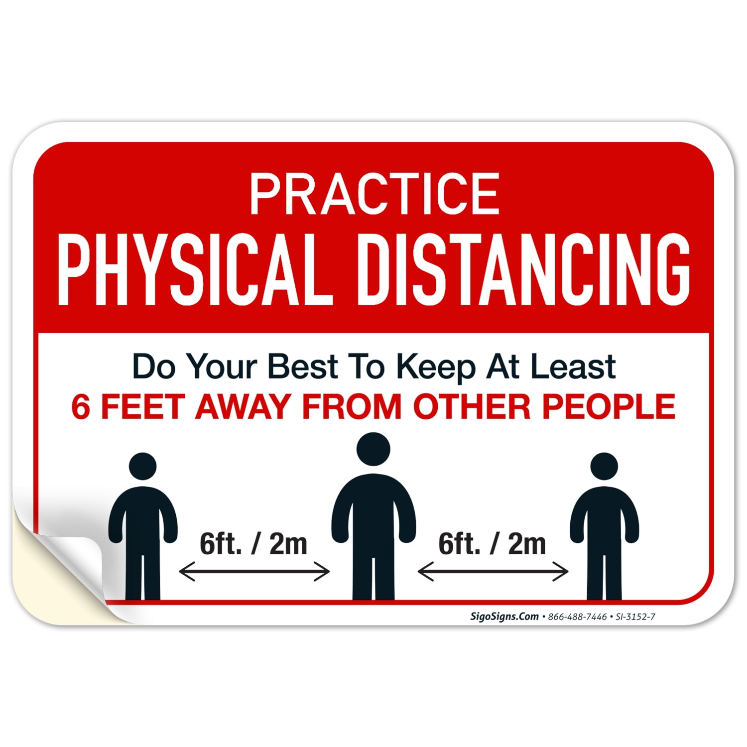 Practice Social Distancing Sign, Keep at Least 6 Feet Away from Others ...