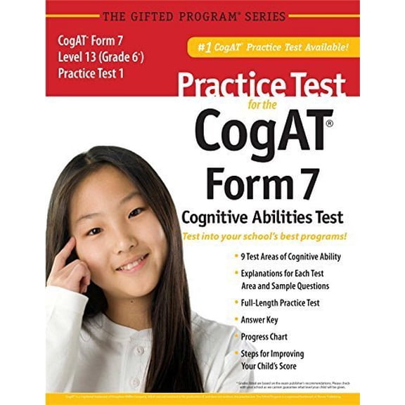 Pre-Owned Practice Test for the CogAT Form 7 Level 13 (Grade 6*) Practice Test 1, 9781937383169, 1937383164, Paperback,