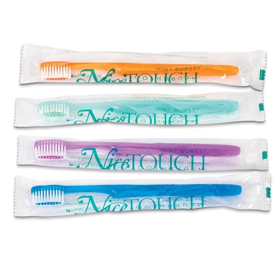 Practicon Nice Touch Disposable Toothbrush, Pre Pasted Mint Burst, 144 per Box