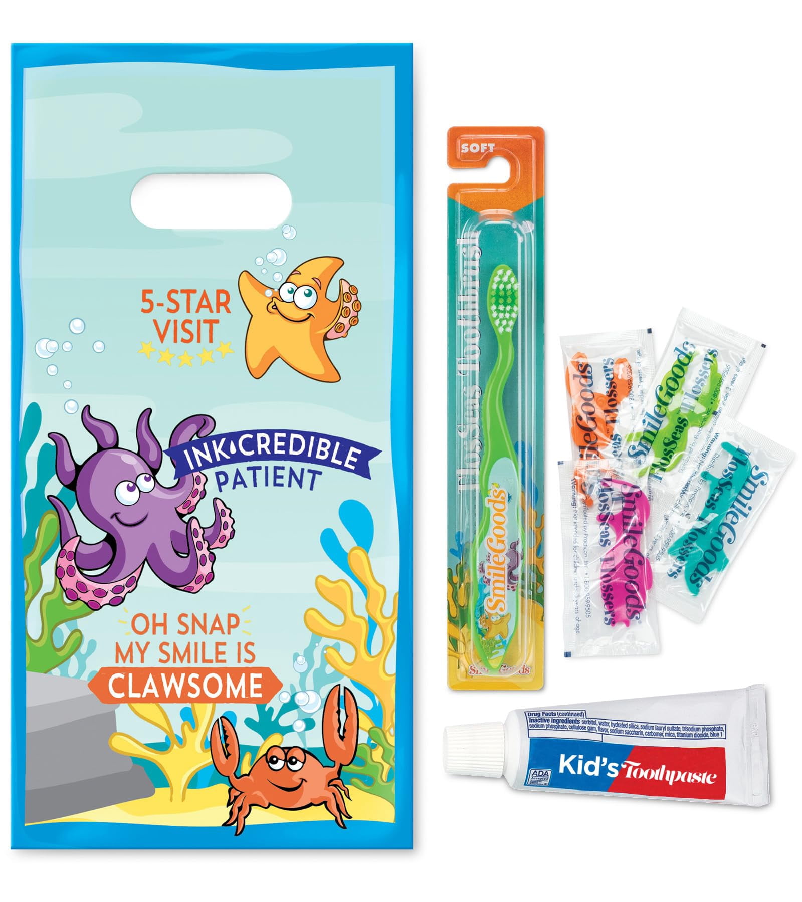 Practicon SmileGoods Dental Hygiene Kit, Makes 72 Dental Care Giveaways ...