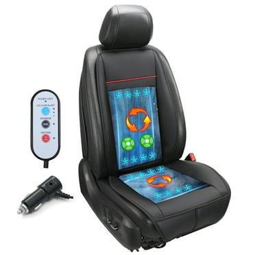 Practisol 12V Cooling Car Seat Cushion Massage Heated Cooling Car Seat Cover with 16 Fan Summer Ventilated Seat Cushion Heated Car Seat Warmer Black 1PCS Front Seat