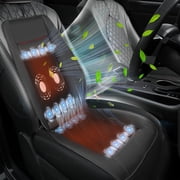 Practisol 3 IN 1 Cooling Car Front Seat Covers ,Heated and Cooling Car Seat Cushion,16 Fans 12V High Power Fast Cooling, Suitable for Family Cars and Suvs Breathable Car Seat with Massage Fast Heat