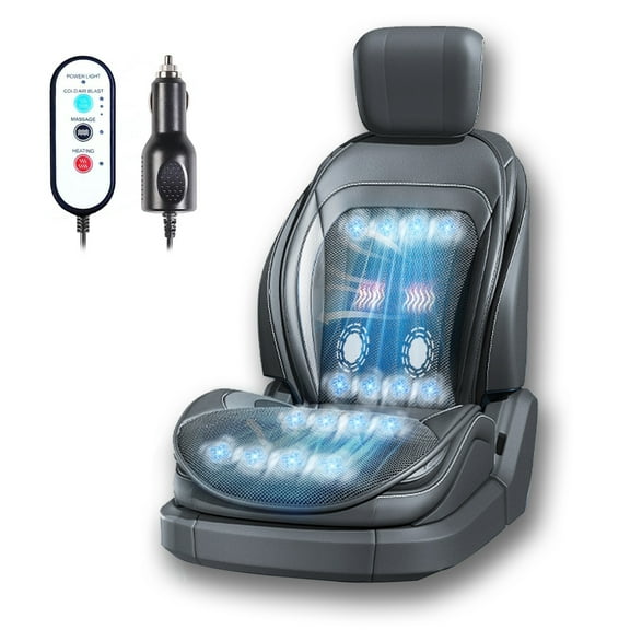 Practisol Heated and Cooling Ventilation Car Seat Covers16 Fans and Massage Cooling Car Seat Cushion, 12V Versatile Four-Season Seat Cushion for General Models,Black Car Seat Covers