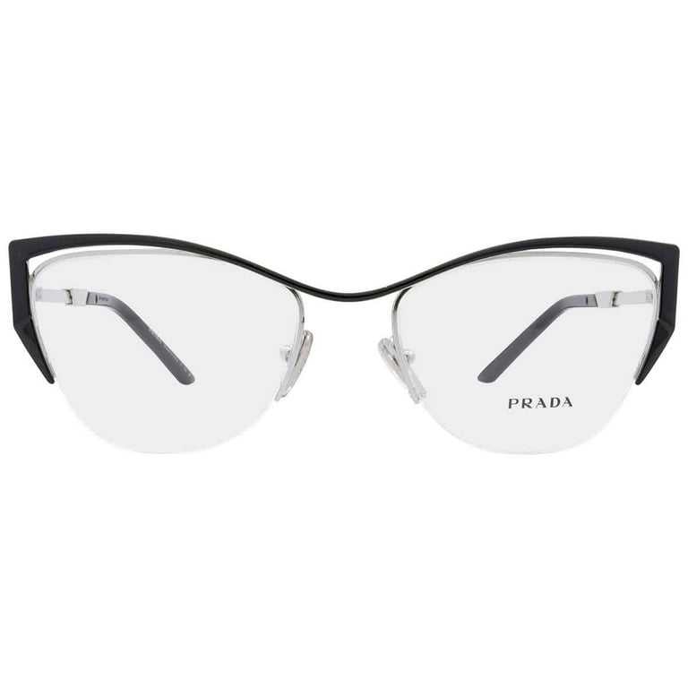 Prada 0PR 63YV GAQ1O1 Silver Black Cateye Half Rim Optical Frames