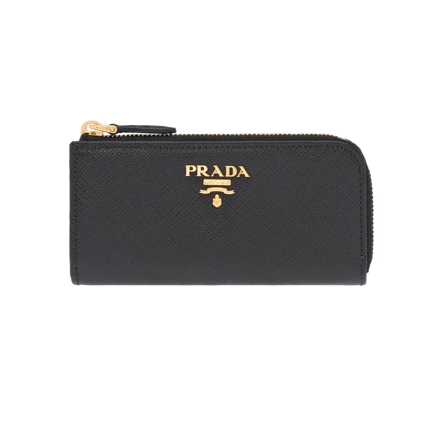 Prada, Bags, Prada Saffiano Wallet Bag Gold Chain